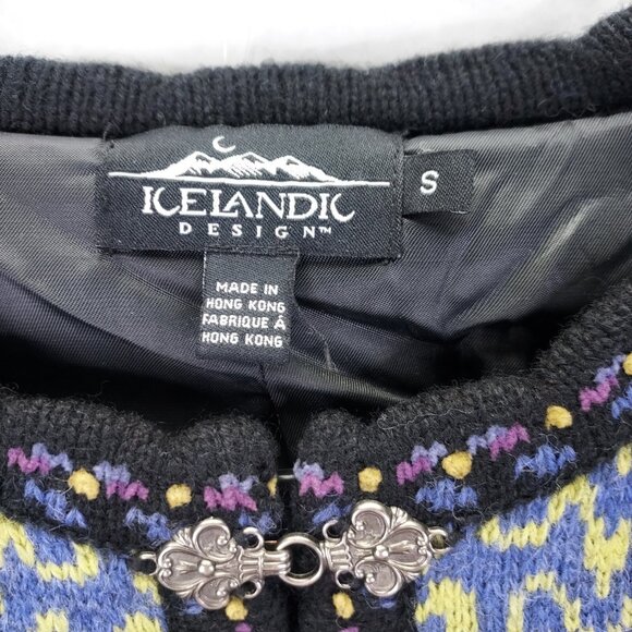 Icelandic Design Edelweiss Cardigan Wool floral Lined Jacket Metal Clasp VTG - Picture 4 of 13